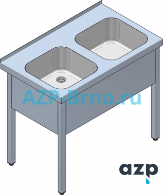 Нержавеющий рабочий стол с двойной раковиной SD 03 AZP Brno Чехия (фото, схема) Нержавеющий рабочий стол с двойной раковиной SD 03 AZP Brno Чехия (фото, схема)
