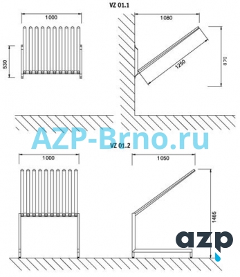 Нержавеющая вешалка для рабочих фартуков VZ 01 AZP Brno Чехия (фото, схема)